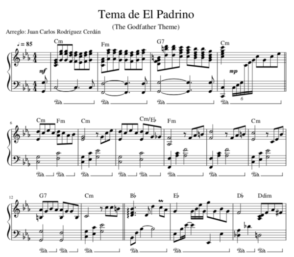 el padrino partitura miniatura