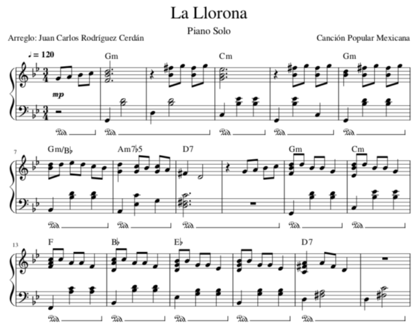 la llorona partitura piano