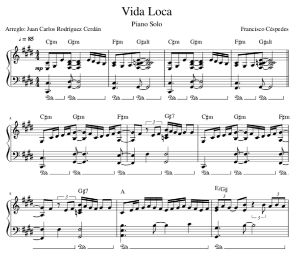 vida loca partitura