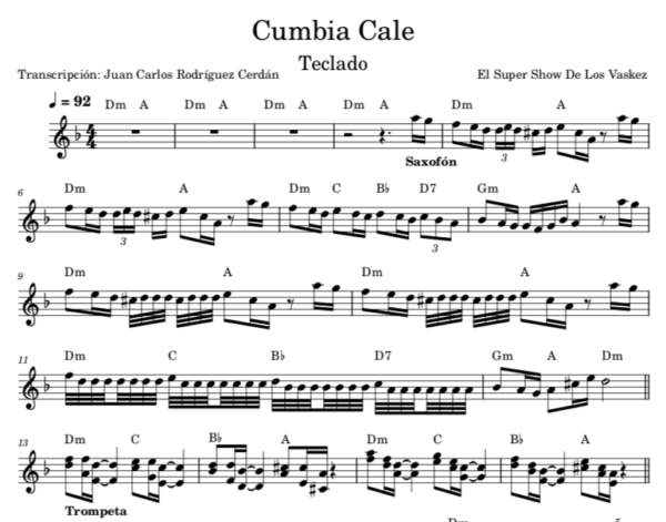 cumbia cale partitura