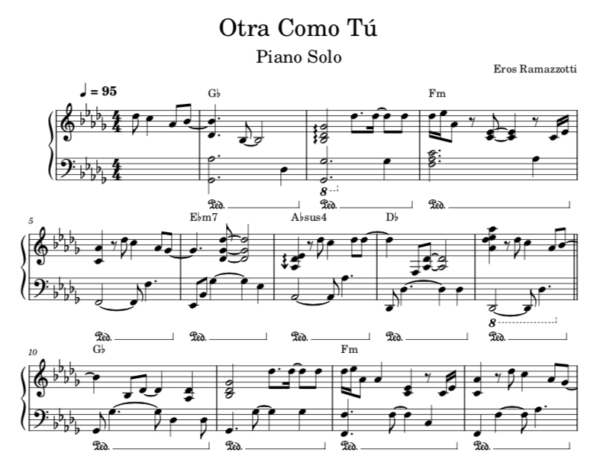 Otra Como Tu - Partitura Piano