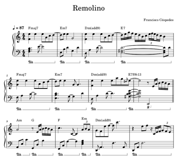 Remolino - Partitura Piano