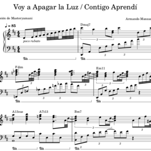 Voy a Apagar la Luz / Contigo Aprendí - Partitura Piano