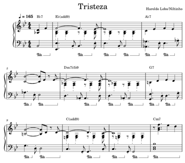 Tristeza - Partitura Piano