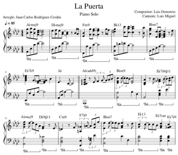 La Puerta - Partitura Piano