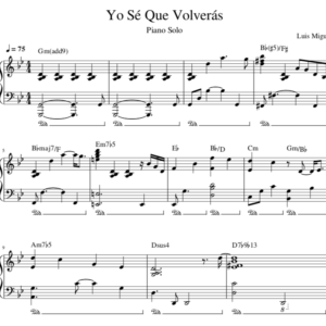 Yo Se Que Volveras - Partitura Piano