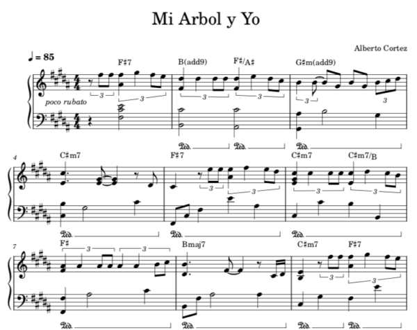 Mi Arbol y Yo - Partitura Piano