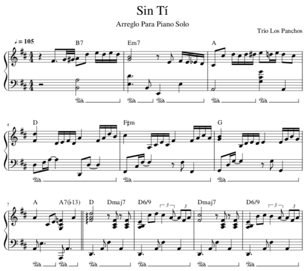 Sin Ti - Partitura Piano