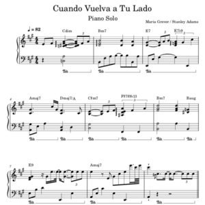 Cuando Vuelva a Tu Lado - Partitura Piano