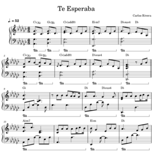 Te Esperaba - Partitura Piano