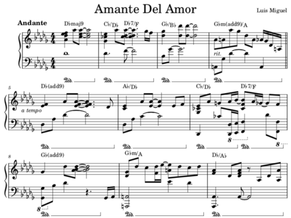 Amante del Amor - Partitura