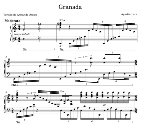 Granada - Partitura Piano