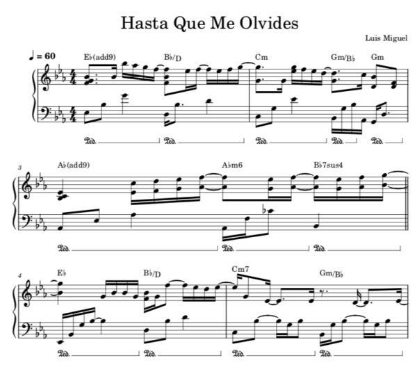 Hasta Que Me Olvides - Partitura