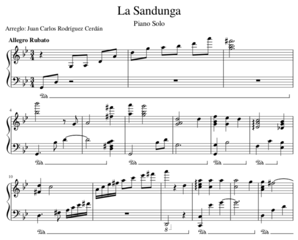 La Sandunga - Partitura Piano