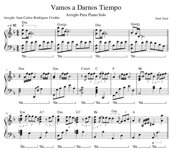 Vamos a Darnos Tiempo - Partitura Para Piano