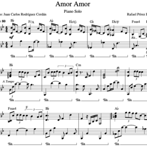 Amor Amor - Partitura Piano (con cifrado y pedal)