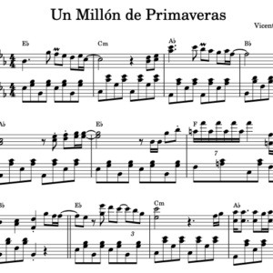 Un Millon de Primaveras - Partitura Piano
