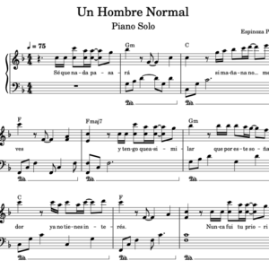 Un Hombre Normal - Partitura Piano con Letra